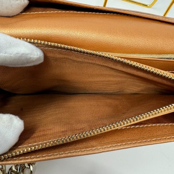 💯Authentic CELINE Denim Paris Macadam Pattern Continental Wallet Indigo/Bronze - Picture 9 of 9